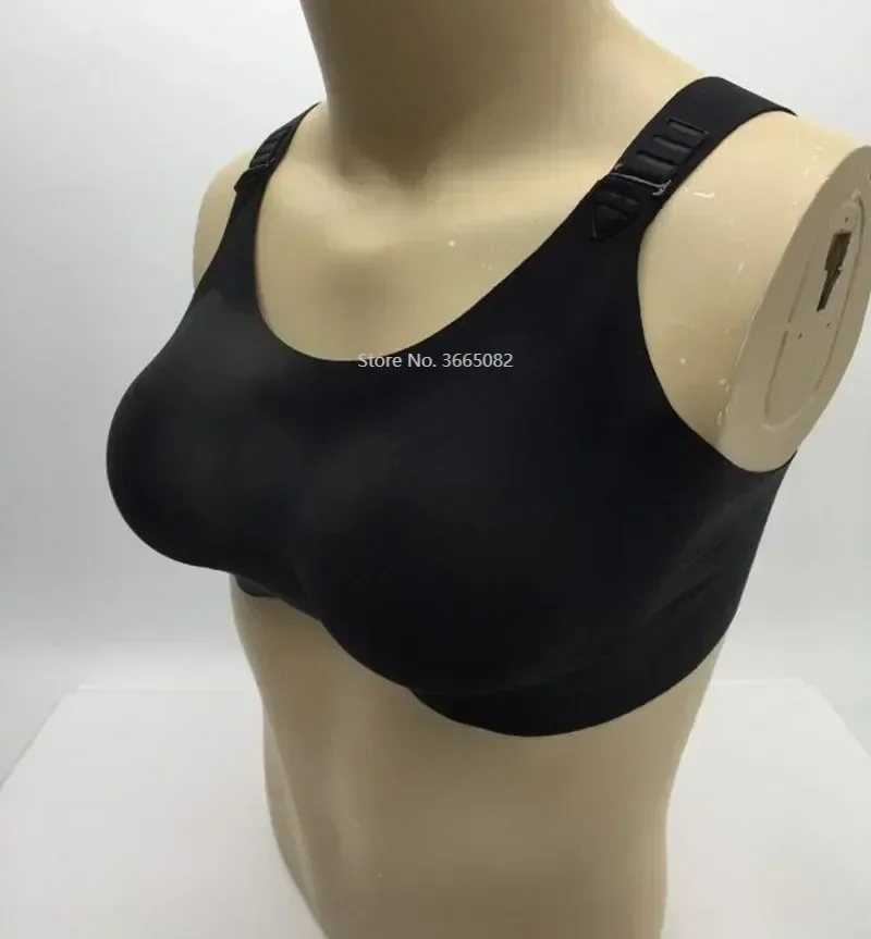 

Female's Realistic Silicone Fake Breast CD Prosthesis Underwear with Breast Pad Sexy Lingerie Oversized Bras for Cosplay