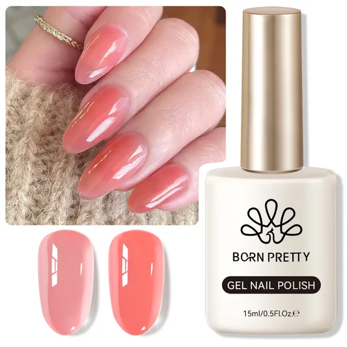 Imagen 2 del producto BORN PRETTY 15ml Esmalte de uñas en gel de gelatina desnuda Cristal Natural Desnudo Semipermanente Soak Off Diseño de barniz LED UV