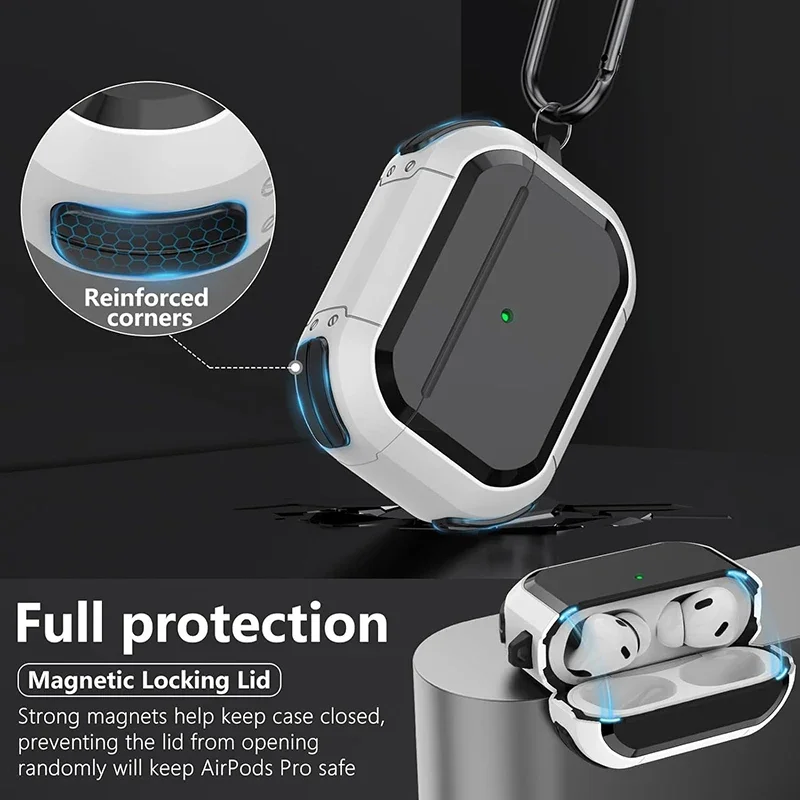 For Airpods Pro Case 2019 2022 2023 AirPods Pro 2nd Generation Case USB-C Compatible MagSafe Protection Cover with Keychain