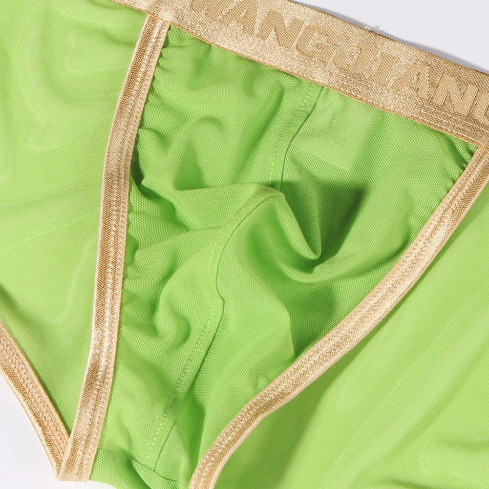

1pc Mens Briefs Mesh Quick Drying Low Rise Breathable Bulge Pouch Underwear Solid Color Basic Simple Panties