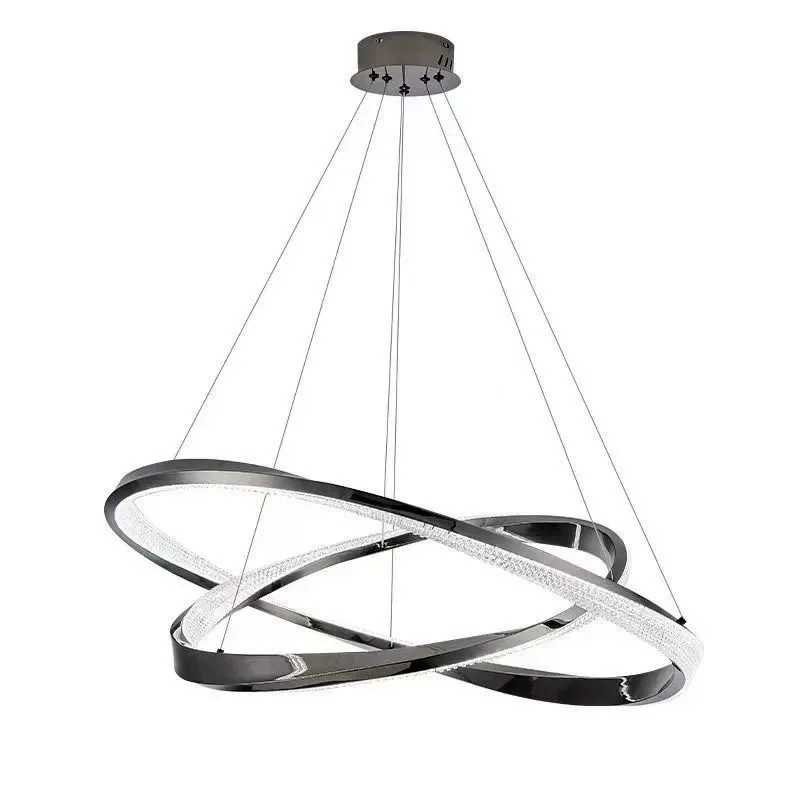 Minimalist Electroplated Round Living Room Pendant Light for Dining Room Modern and Elegant Bedroom Chandelier Lighting Fixture