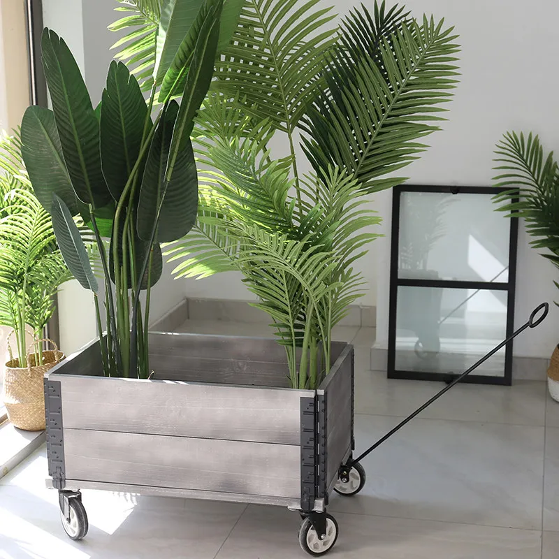 

Island pull metal solid wood float flower rack storage rack flower shop decoration display display rack multi-functional retro