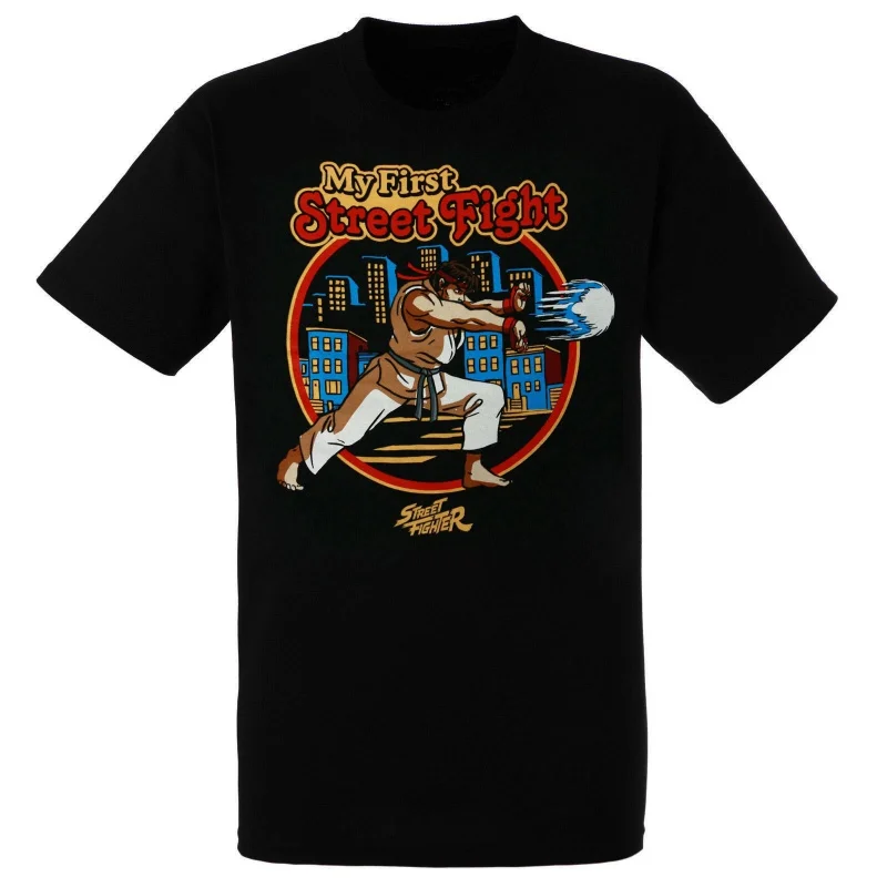 

0329 Street Fighter Retro Combat Gift t shirt Arcade game Graphic Tee 100% cotton print Y2K Clothes Large size Tops S-6XL