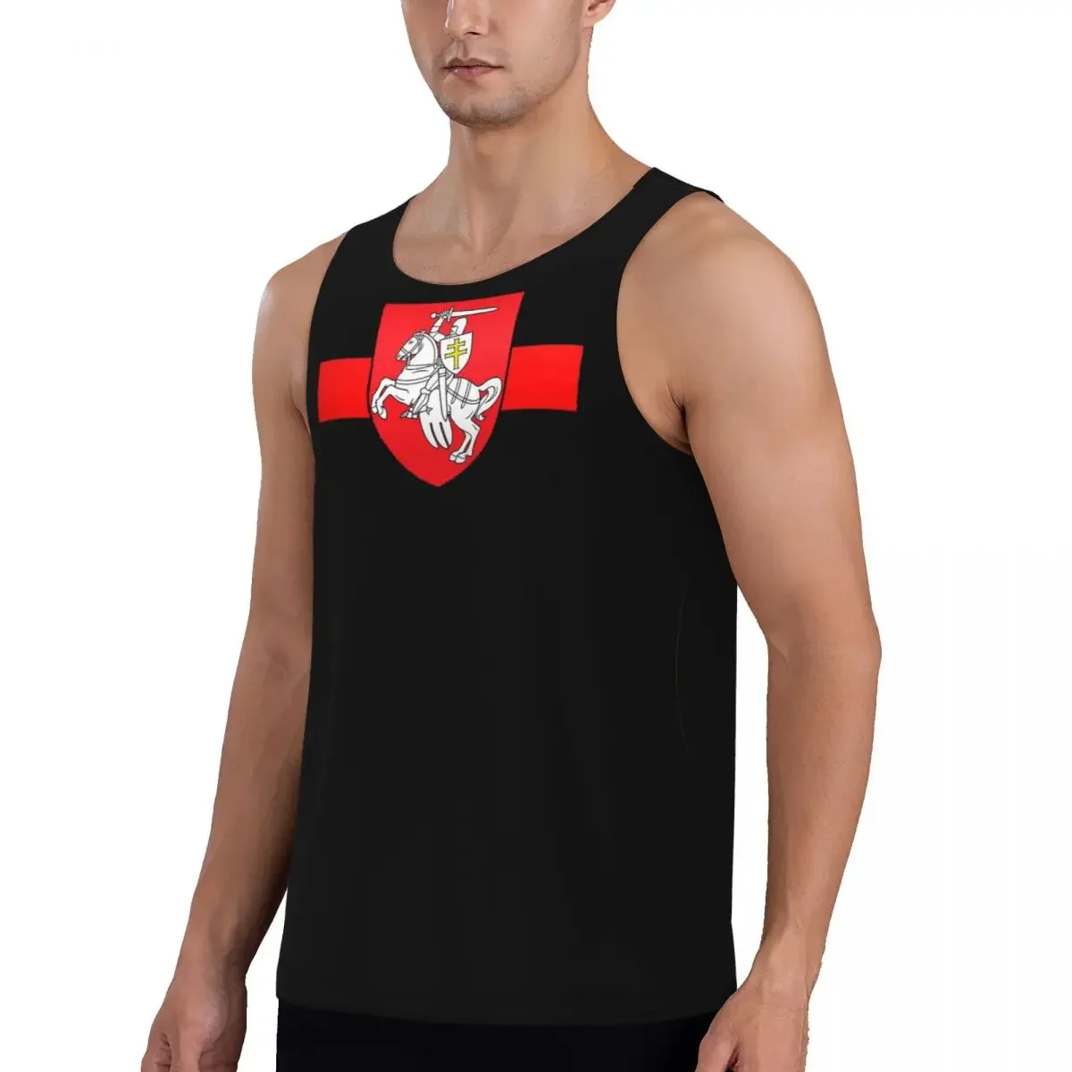 Quick Dry Belarus Pogonya Flag Square Protest Symbol Belarusian Gym Tank Muscle Sleeveless Shirt Bodybuilding Breathable Vest
