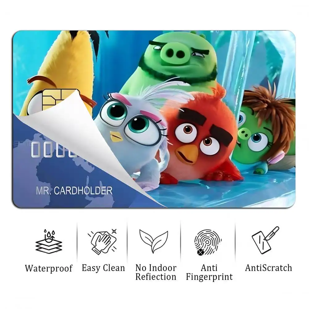 Comedy Movie A-Angry B-Bird-S  Card Stickers for Bank Access Protective Waterproof Film Cover Sticker Gift