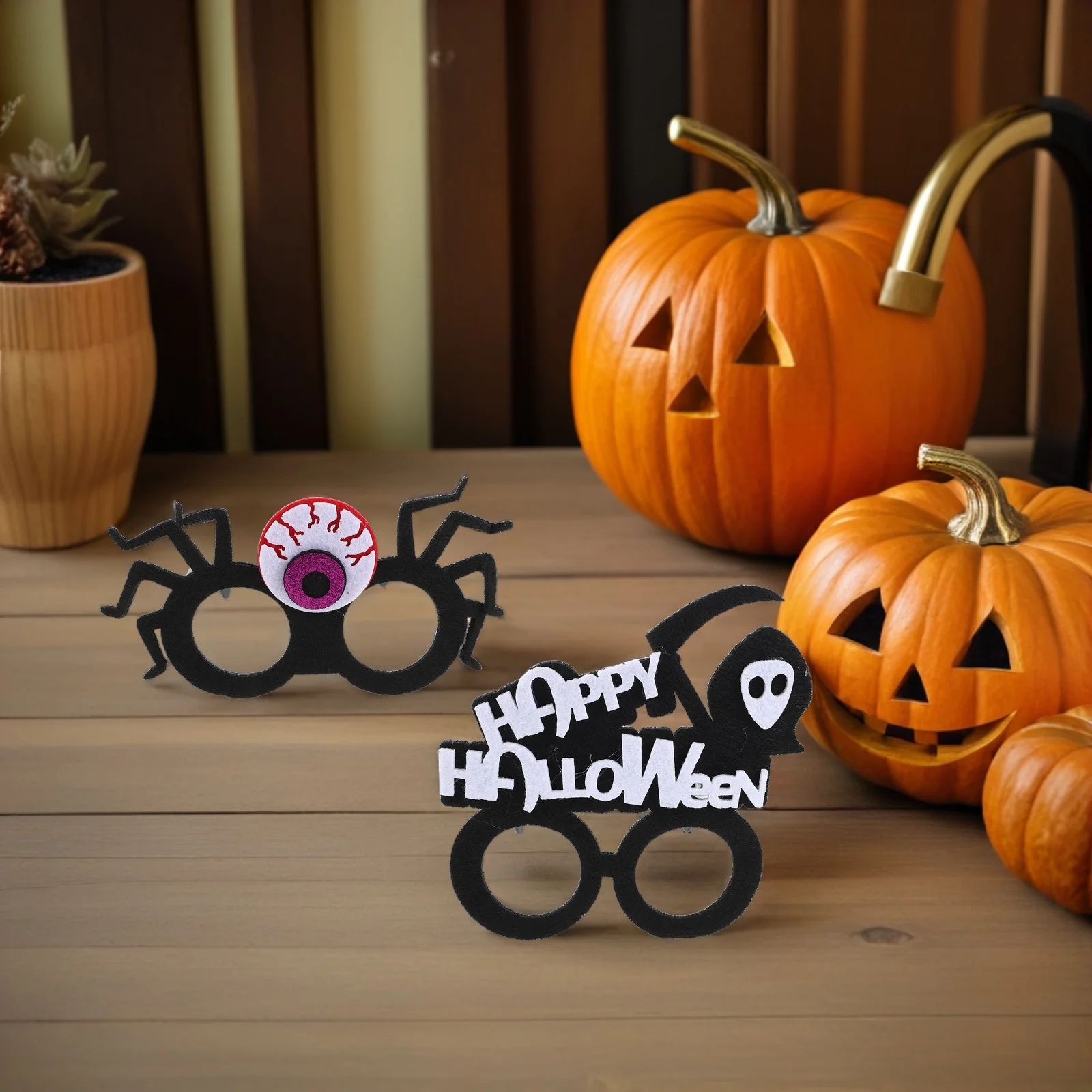 

8Pcs Halloween Eyeball Grim Reaper Party Glasses Scary Novelty Photo Booth Props Halloween Decorations Funny Eye Glasses