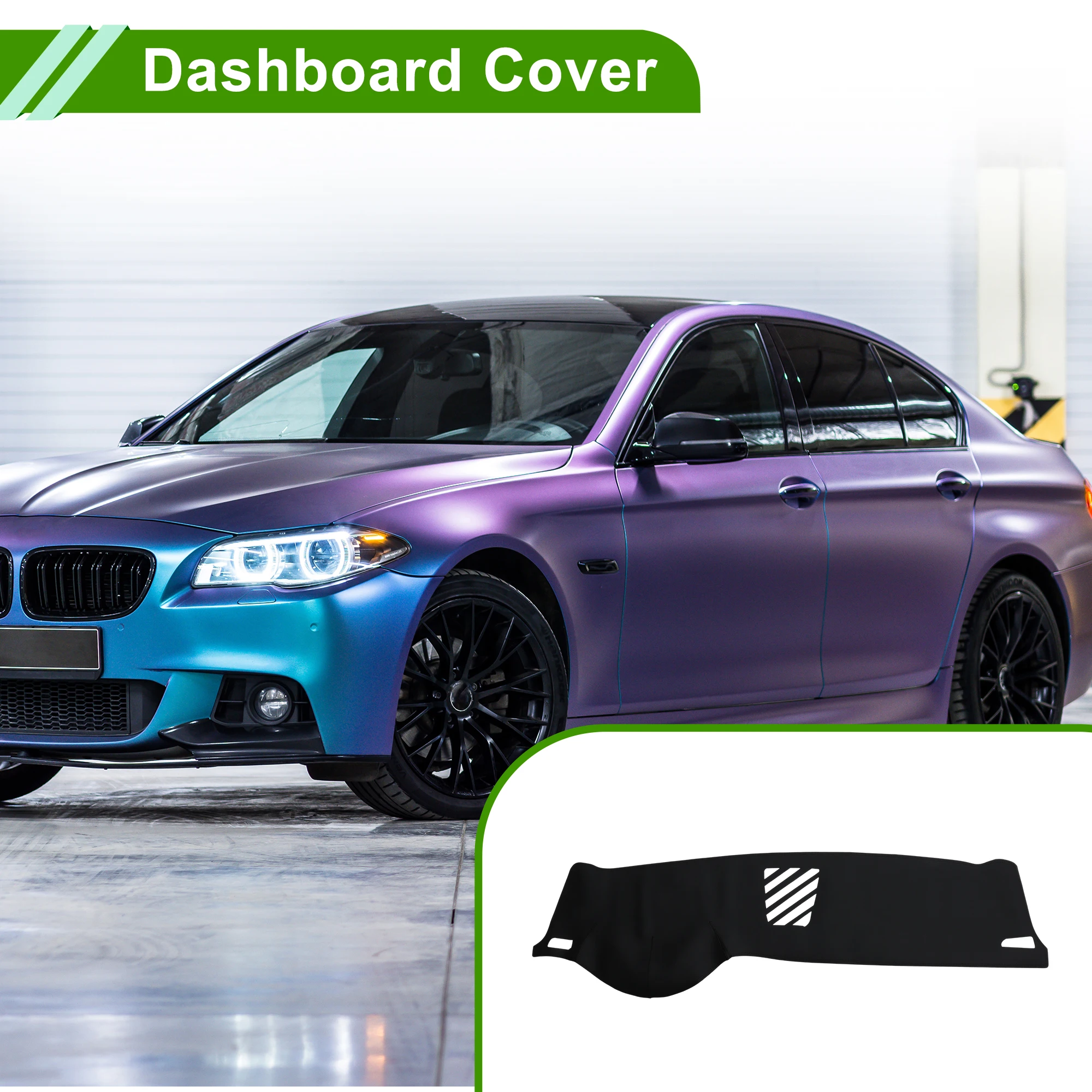 

Чехол на приборную панель UXCELL для BMW 5 серии 10-19 без HUD, кожаный, черный, 1 шт.