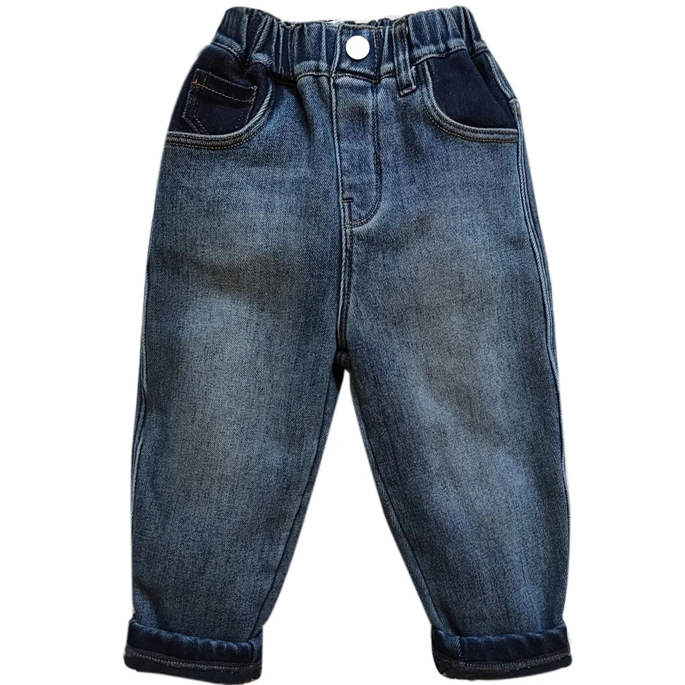 5158 Loose for strong winter warm 18M-6 years Kids Boys\' Jeans soft denim and fleece boys clothing