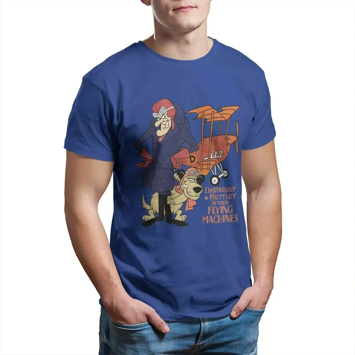 Dastardly Muttley Flying Machines Wacky Races Cartoon T Shirt 90s Graphic Printed T-Shirts Y2K Clothing crew neck  tees tops