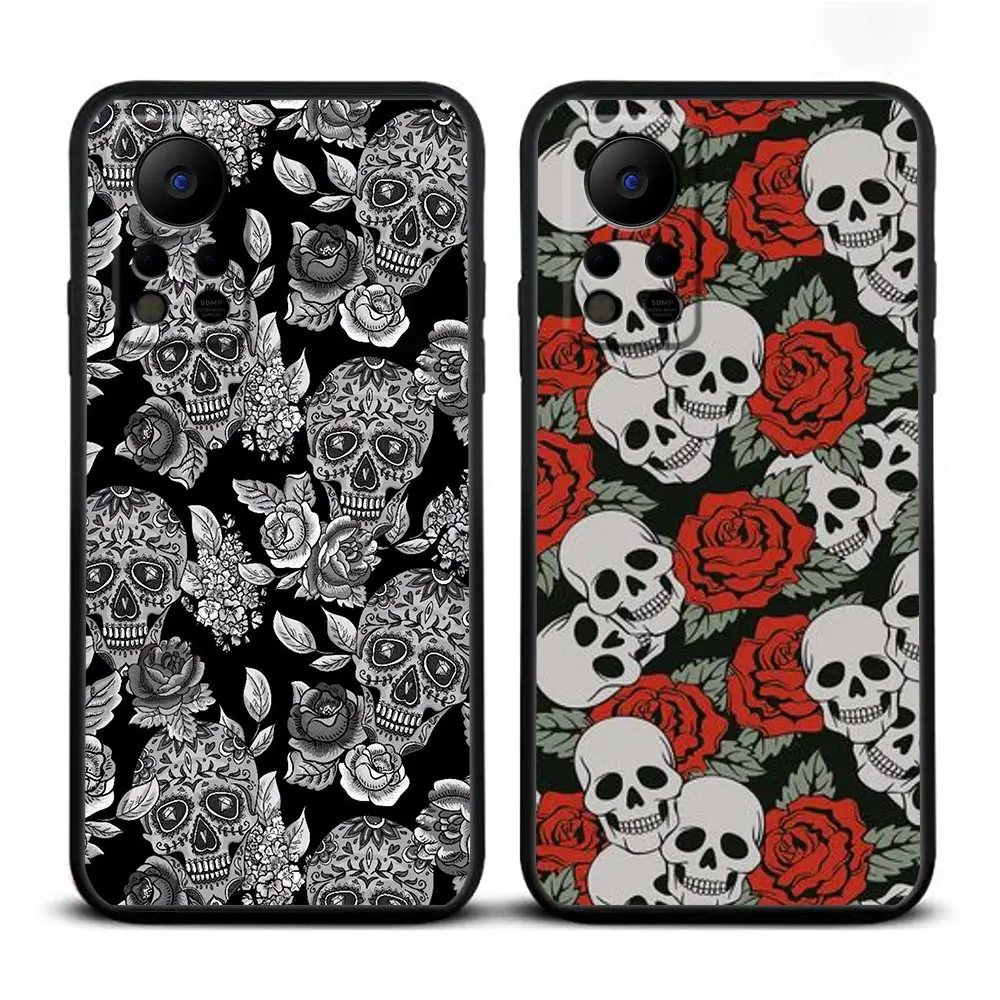 Scary Fashion Gothic skull Phone Case For Infinix TECNO SPARK 8 7 6 Air Go 5 HOT 30 30I 20 20I 20S 12 12I 11 11S 10 10I 10S Case