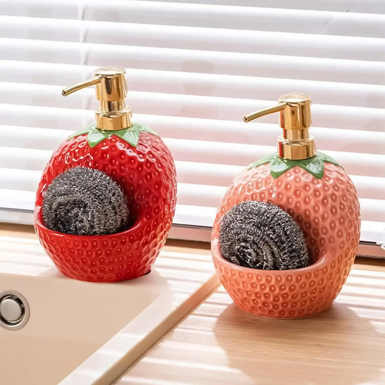 soap-dispenser-20-oz-strawberry-shape-ceramic-refillable-liquid-lotion-bottle-bathroom-hand-soap-dispenser-with-sponge-holder