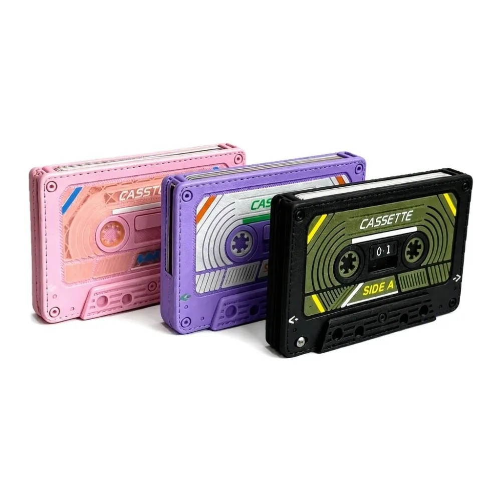 3D Printed Cassette Tape Card Holder Creative Portable Card Sleeve Retro Style Collectible Card Holder Card Wallet 80s 90s Era