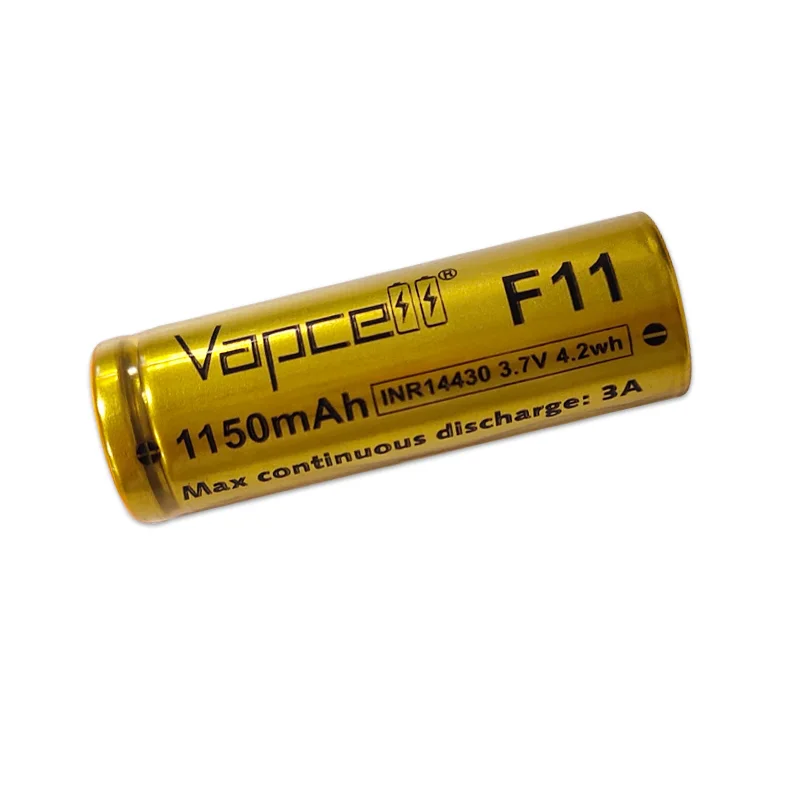 Oryginalny Vapcell INR 14430 F11 akumulator litowo-jonowy 1150mah 3A 3.7V o najwyższej pojemności 14430 akumulatory do latarki