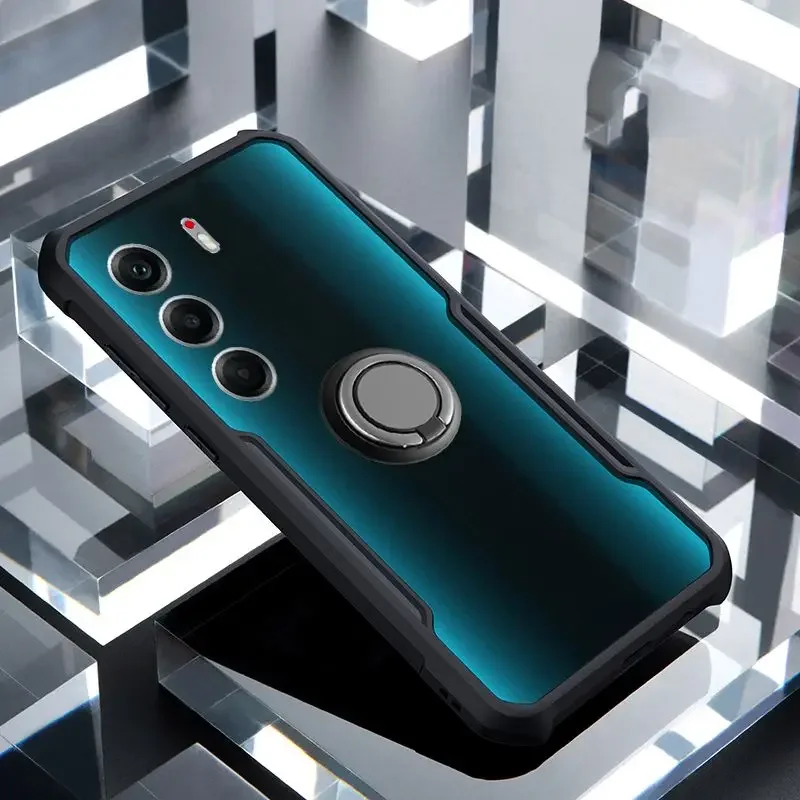 

For Tecno Camon 40 Pro 40 Premier 5G Case With Holder Clear Airbag Shockproof Shell For Tecno Camon 40 Pro 5G/4G Cover Fundas