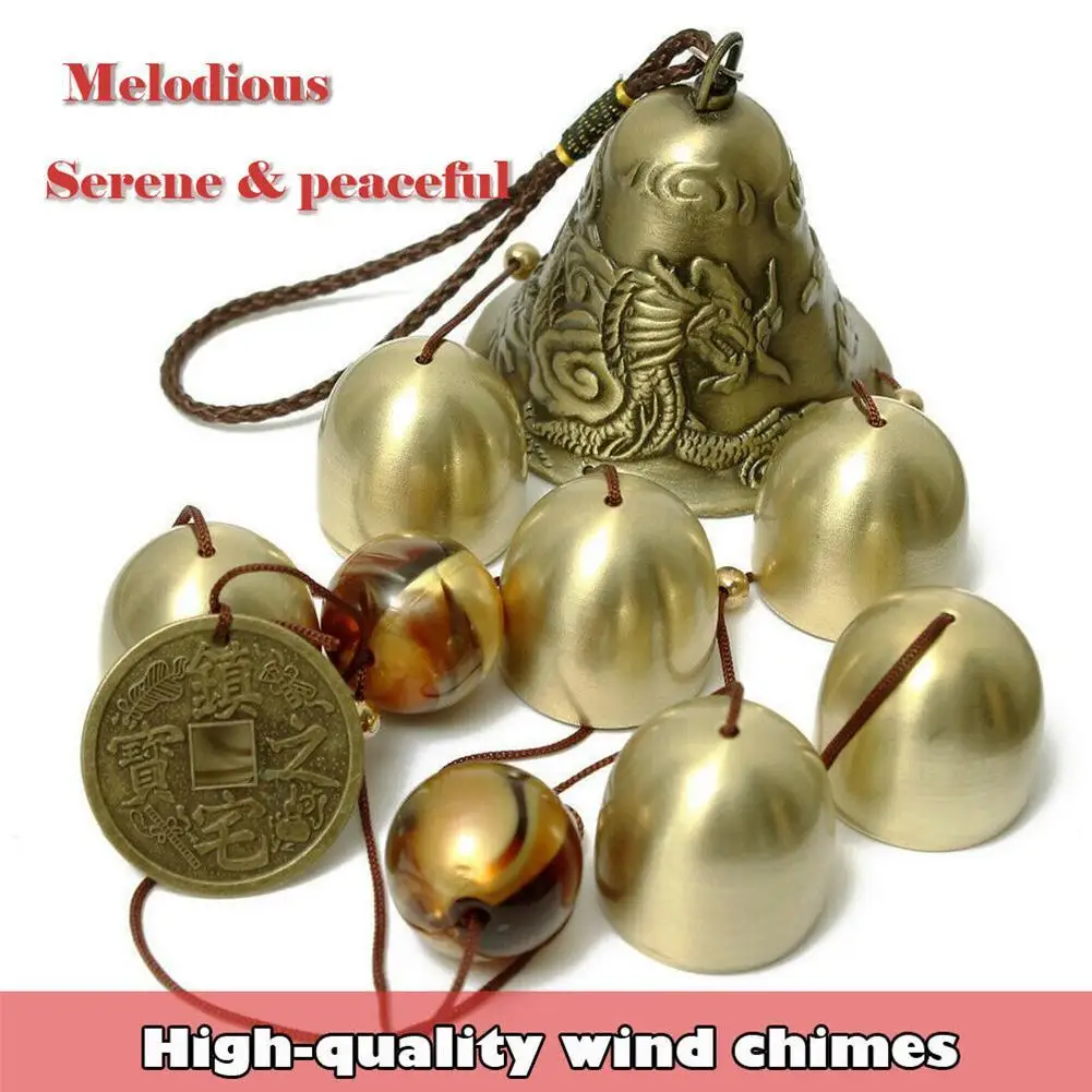 Campana de viento antigua, patio de cobre, jardín, decoración de vida al aire libre, campanas de viento de Metal, símbolo de la suerte Oriental chino de buena suerte
