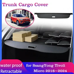 Car Trunk Cargo Cover for SsangYong Tivoli XLV Micro 2016~2024 2017 Luggage Curtain Rack Security Shielding Shade Accessories