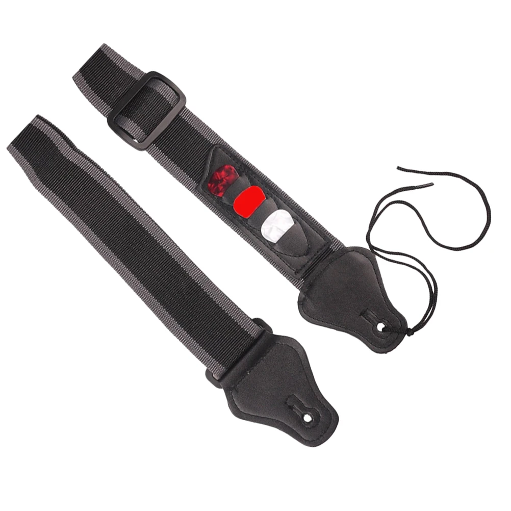 

3pcs Guitar Strap Kit Nylon Lightweight Durable For Electric Acoustic Bass Half-Scale Guitar Picks Holder Stand Spikes