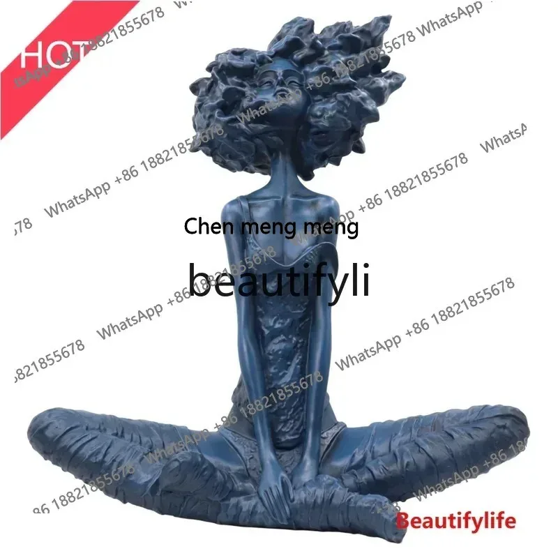 cn8617 LHY ss26 S26 Abstract sitting figure sculpture motorcycle girl ornament sales office, living room entrance, decoration