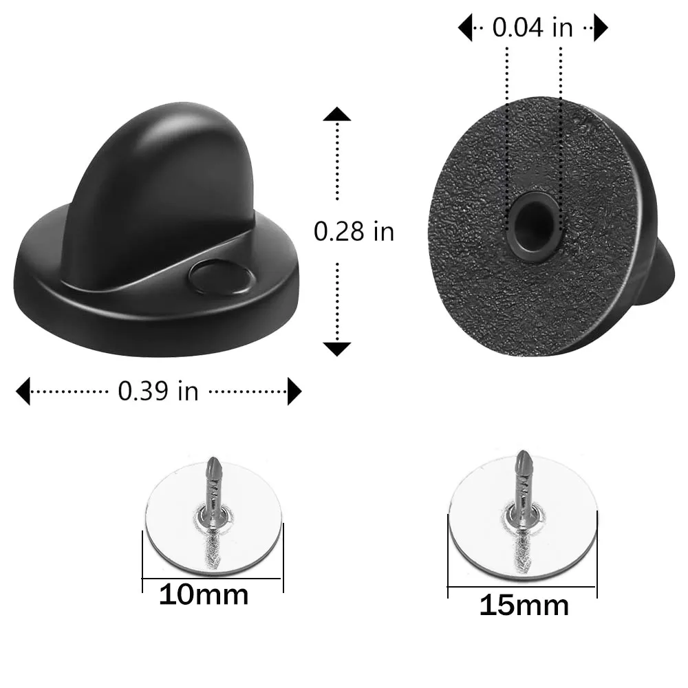 에나멜 핀 백 타이 압정, 고무 핀 백, 빈 핀 백, DIY 라펠 핀 브로치 배지, 보석 공예 제작, 50 쌍, 100/200 쌍