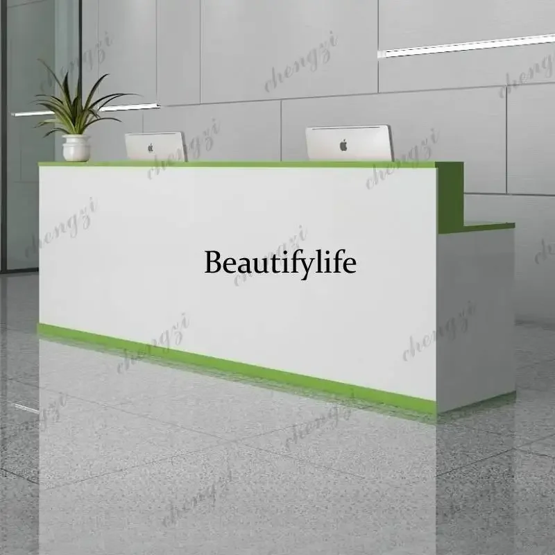 A68Clinic Green Reception Desks Checkout Design Modern White Reception Desks Drawers Classic Recepcion Mostrador Office Furnitur