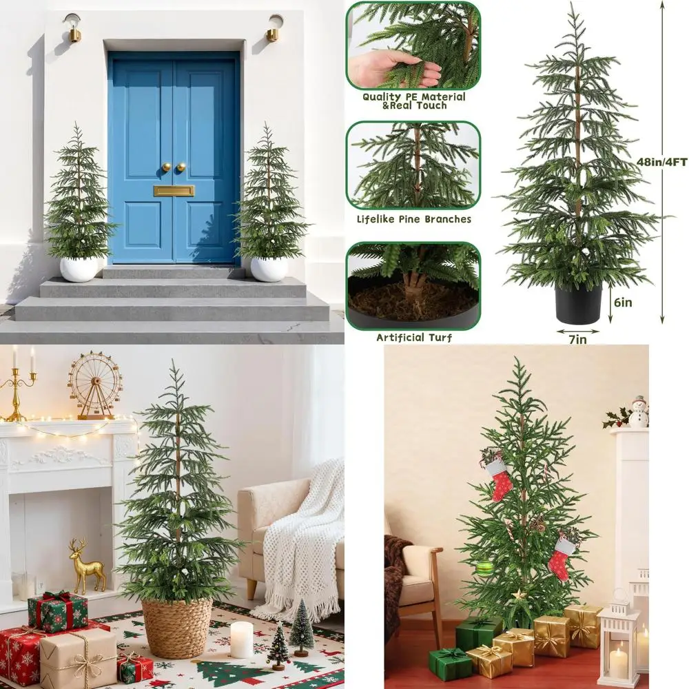 

Lifelike 4ft Artificial Norfolk Pine Tree - UV Rated Indoor/Outdoor Christmas Decor for Home and Office