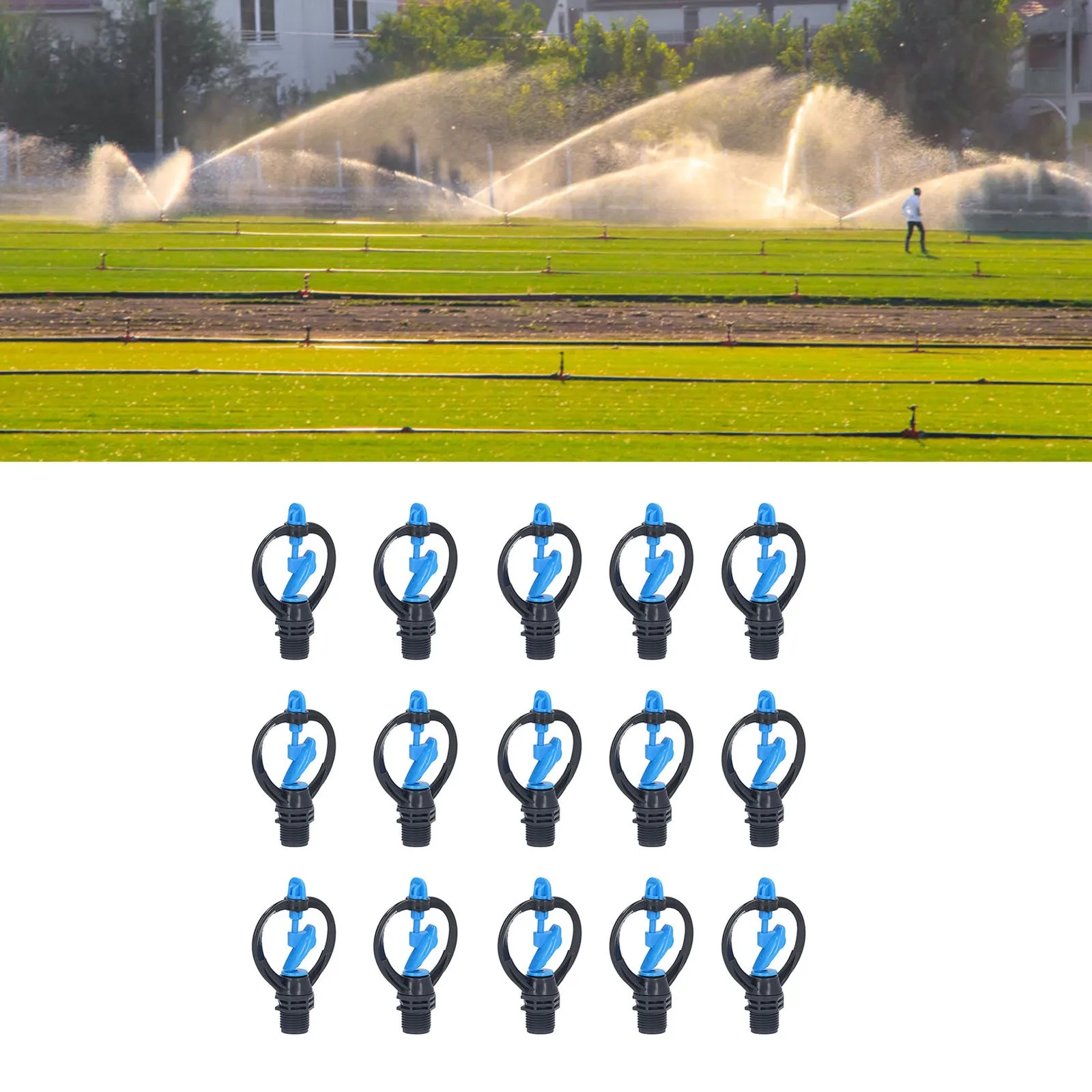 15Pcs G1/2 Impeller Sprinkler Nozzle 360° Automatic Rotation For Lawn Garden