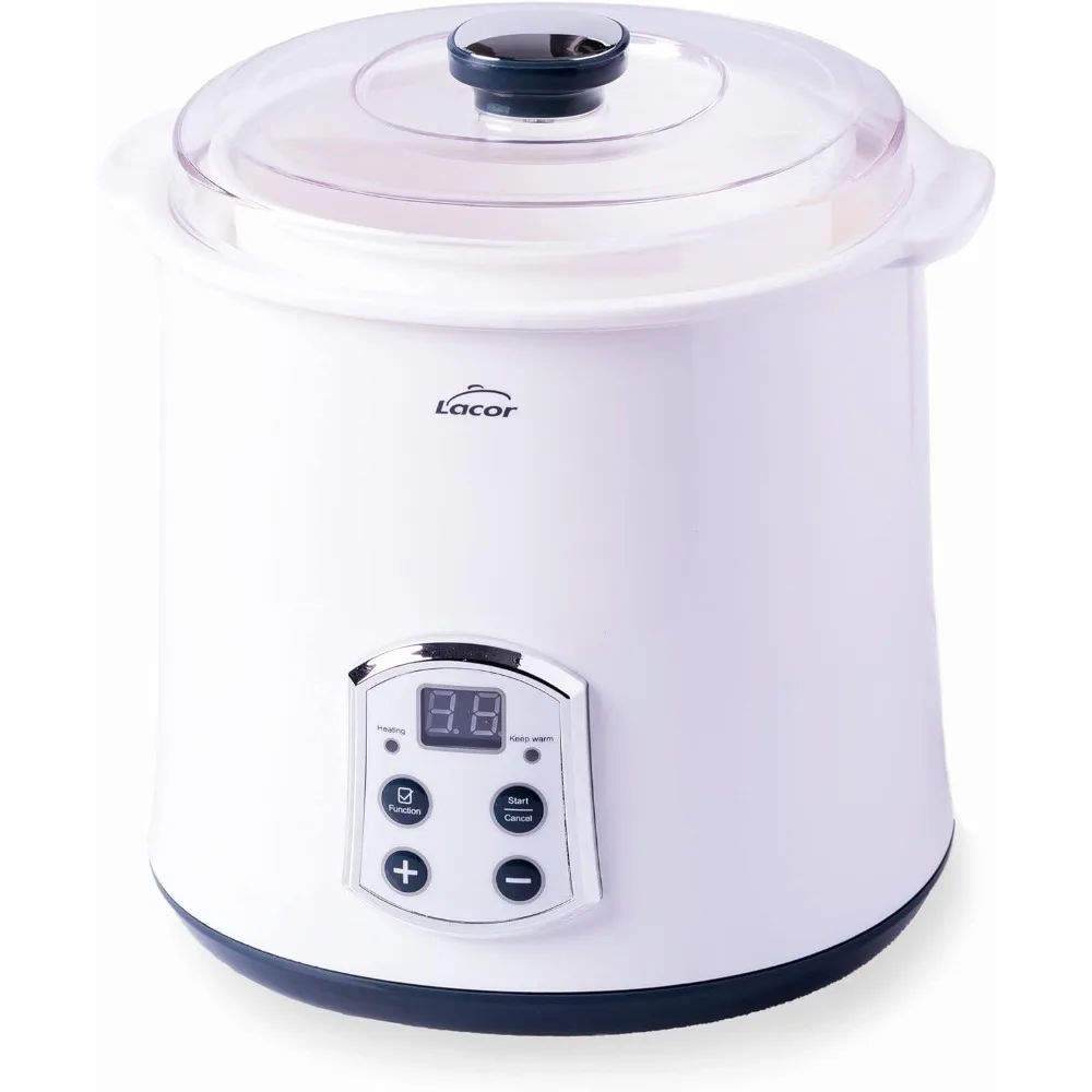 lacor - 69243 - yogurtera maxi supersilenciosa, ideal para hacer kéfir, yogur griego y queso fresco, con temporizador 48 horas,