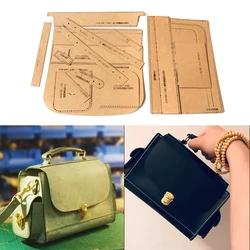 1Set DIY Kraft Paper Fashion Crossbody Bag Cutting Template Sewing Pattern Leather Craft Cut Pattern Stencil 26.5*18.5cm