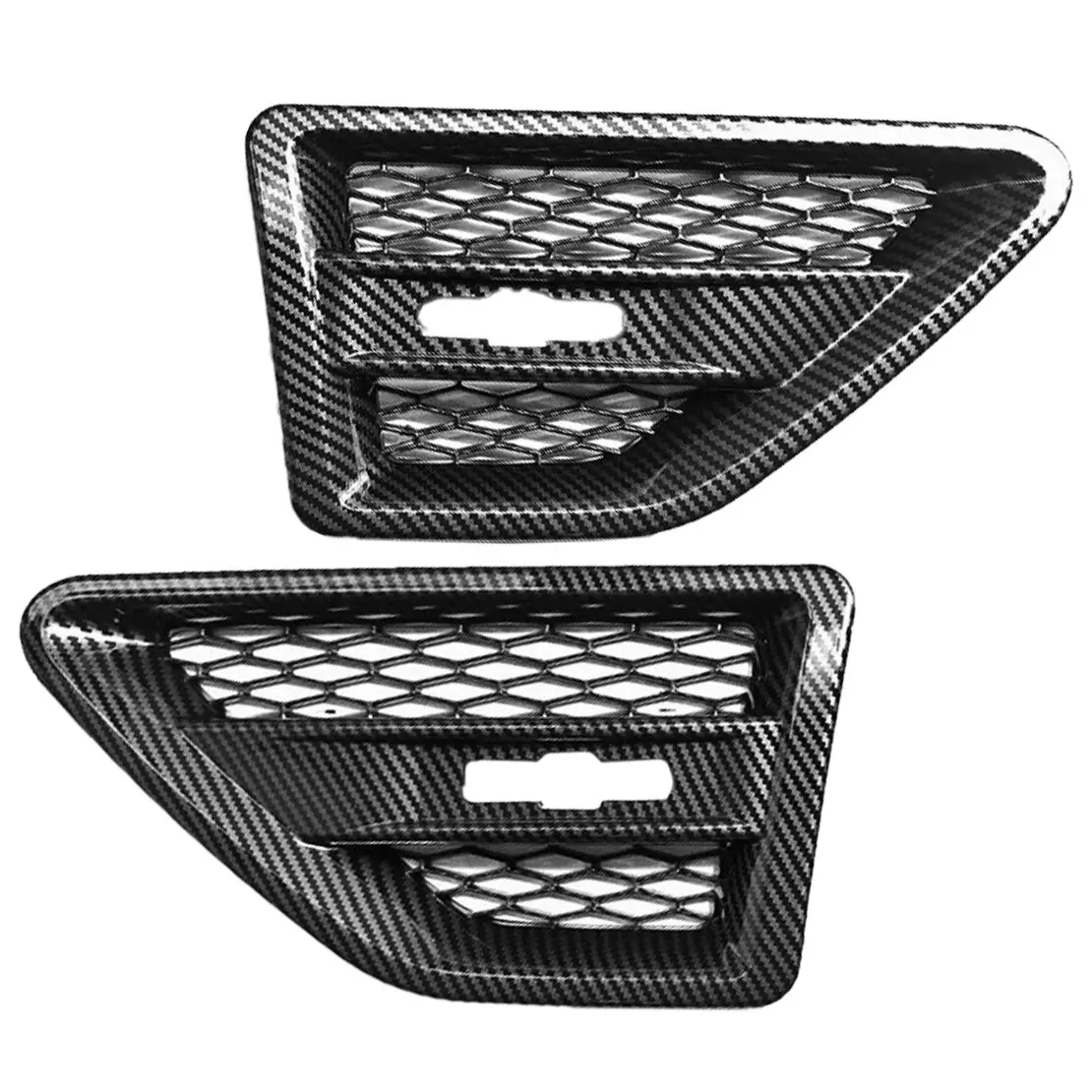 1 زوج الجانب الحاجز تنفيس الهواء غطاء الشواية الكسوة صالح لاند روفر فريلاندر 2 LR2 2006-2016 ألياف الكربون الملمس ABS