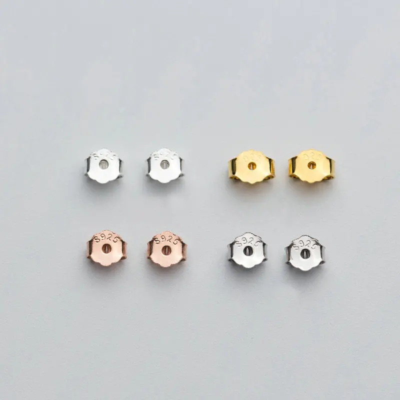 5pairs 925 Sterling Silver Earring Back for DIY Stud Earring Making Fine Jewelry Finding