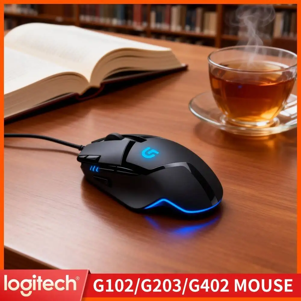 Logitech G402 Gaming Mouse Delta Zero Optical Sensor 20M Clicks Anti-Slip Grips for Extended Gaming Sessions