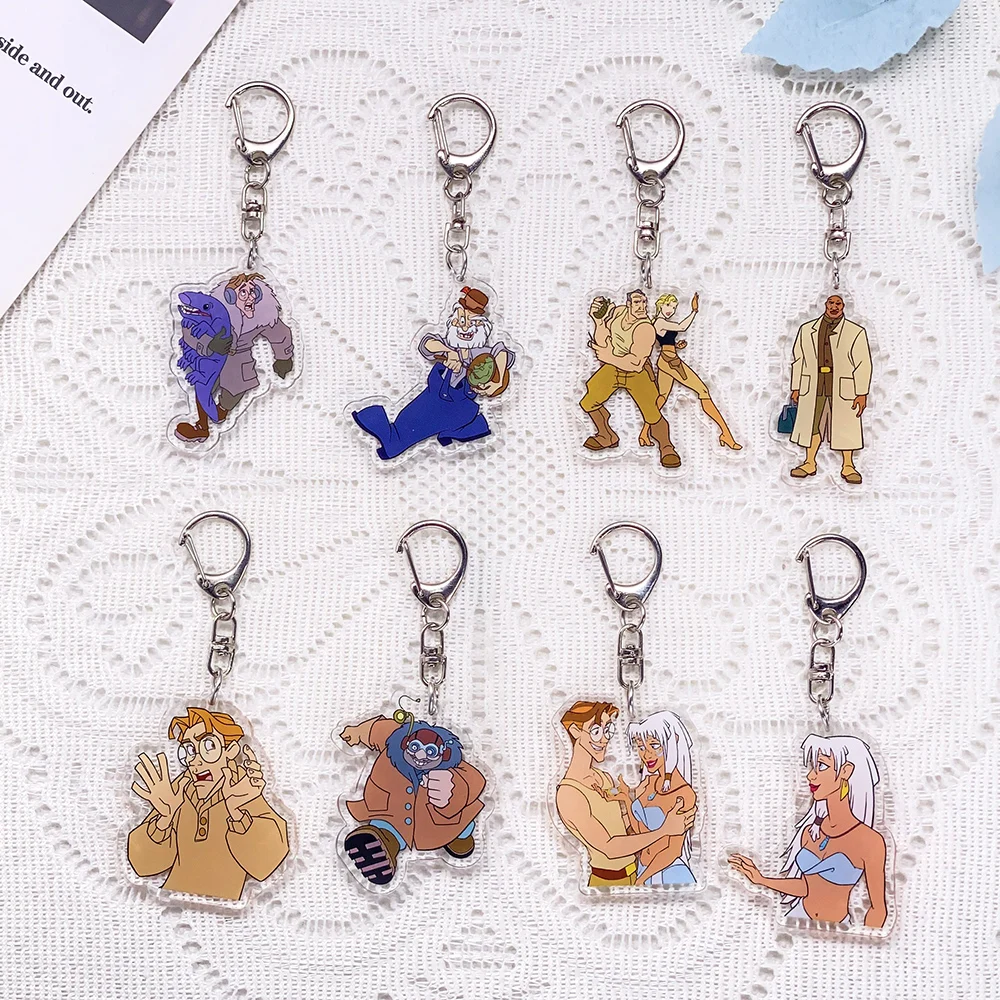 

1/10Pcs Disney Atlantis：The Lost Empire Keychain Acrylic Keyrings Bag Charms Backpack Pendant Prop Decoration Friends Gifts
