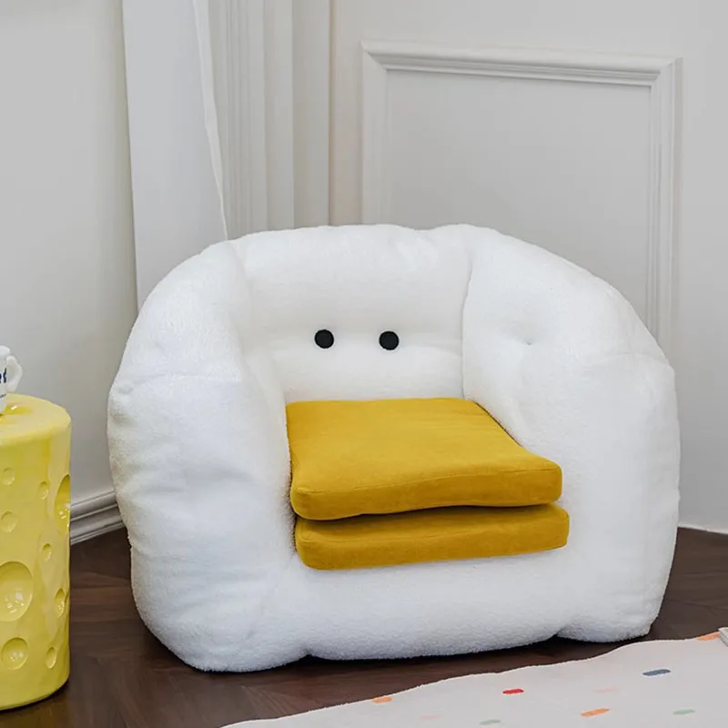 White Kawai Bean Bag Sofa Lounge Single Furniture Living Room Comfortable Quilted Bean Bag Sofas Simple Small Puf De Asiento