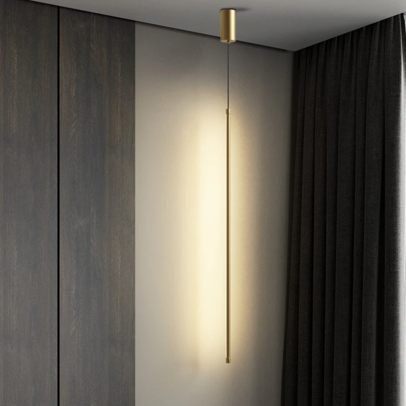 

Nordic Minimalist Bedside Chandelier Hotel Bedroom Bedside Long Wall Lamp Living Room Background Wall Hanging Line Lamp