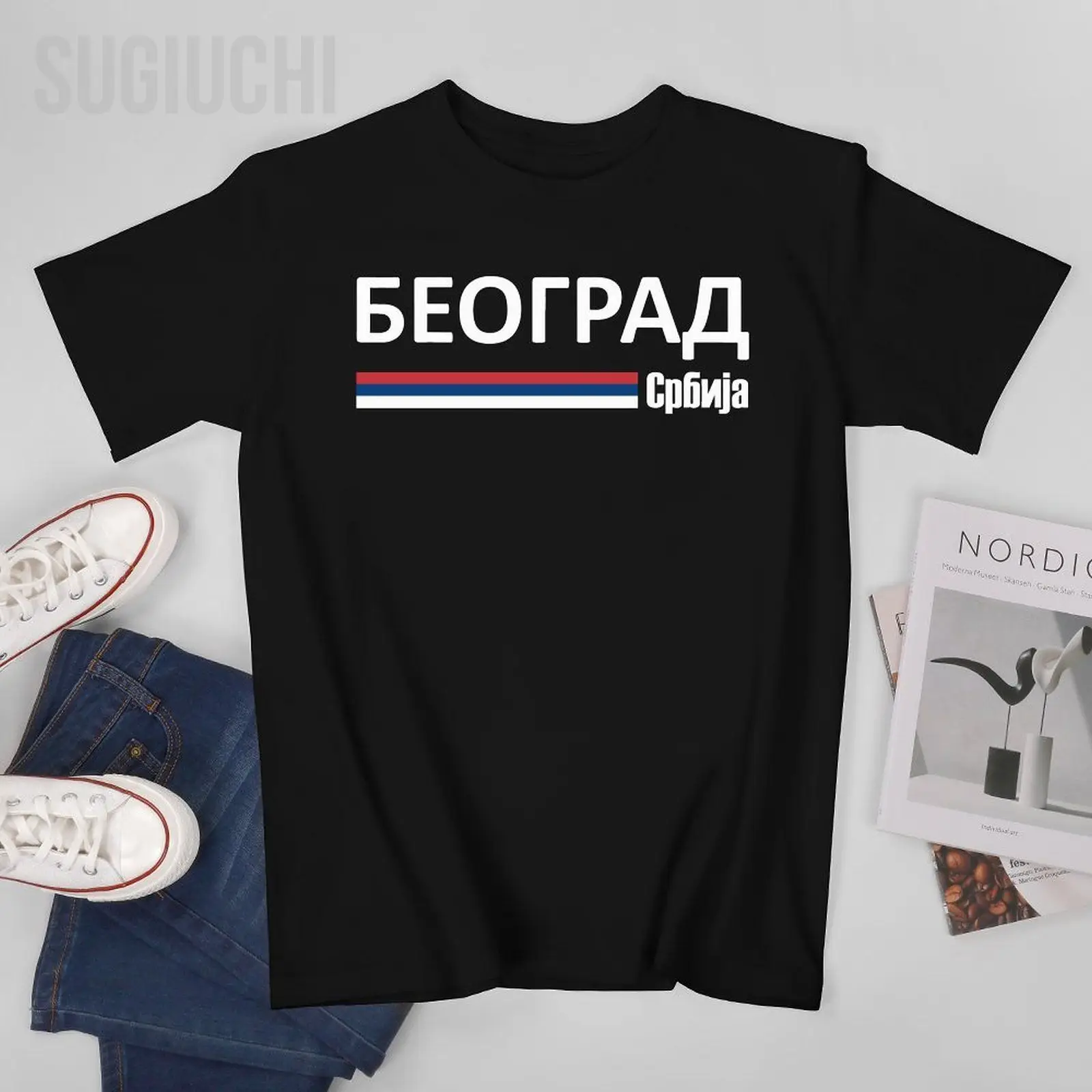 Unisex Men Serbia Flag Beograd Srbija Serbian Pride Belgrade Tshirt Tees O-neck T Shirts Women Boys 100% Cotton T-Shirt
