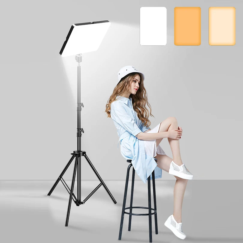 10inch Photography LED Panel Video Light Selfie Dimmable Lighting Photo Studio Live Stream Fill Lamp Three Color Flat Fill Light