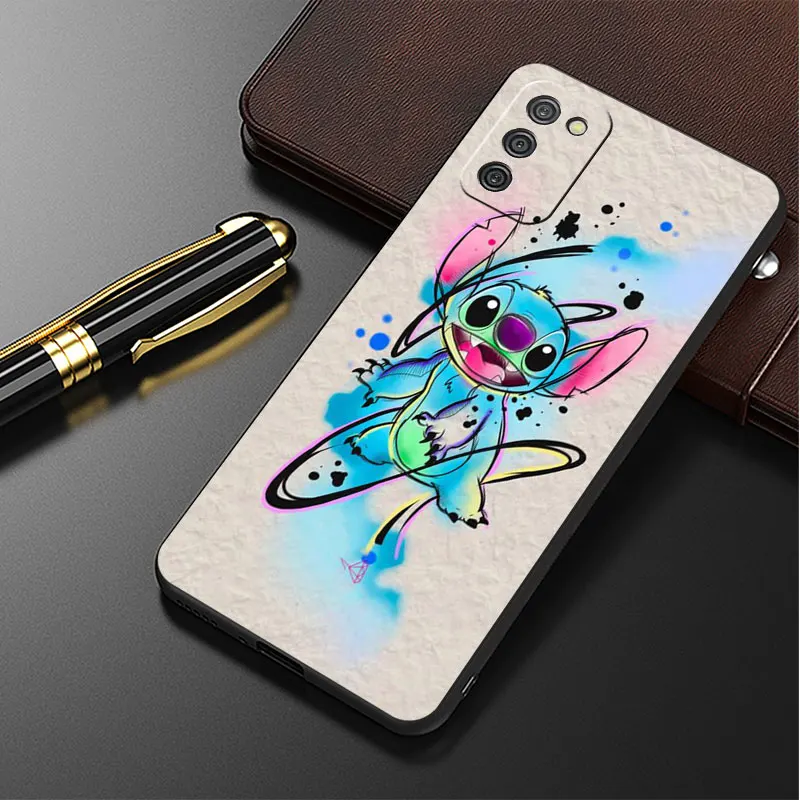 Phone Black Case for Samsung Galaxy A13 A22 5G A51 A32 A54 A23 A72 A12 A52 A34 A33 Silicone Cover Disney Cute and Cool Stitch