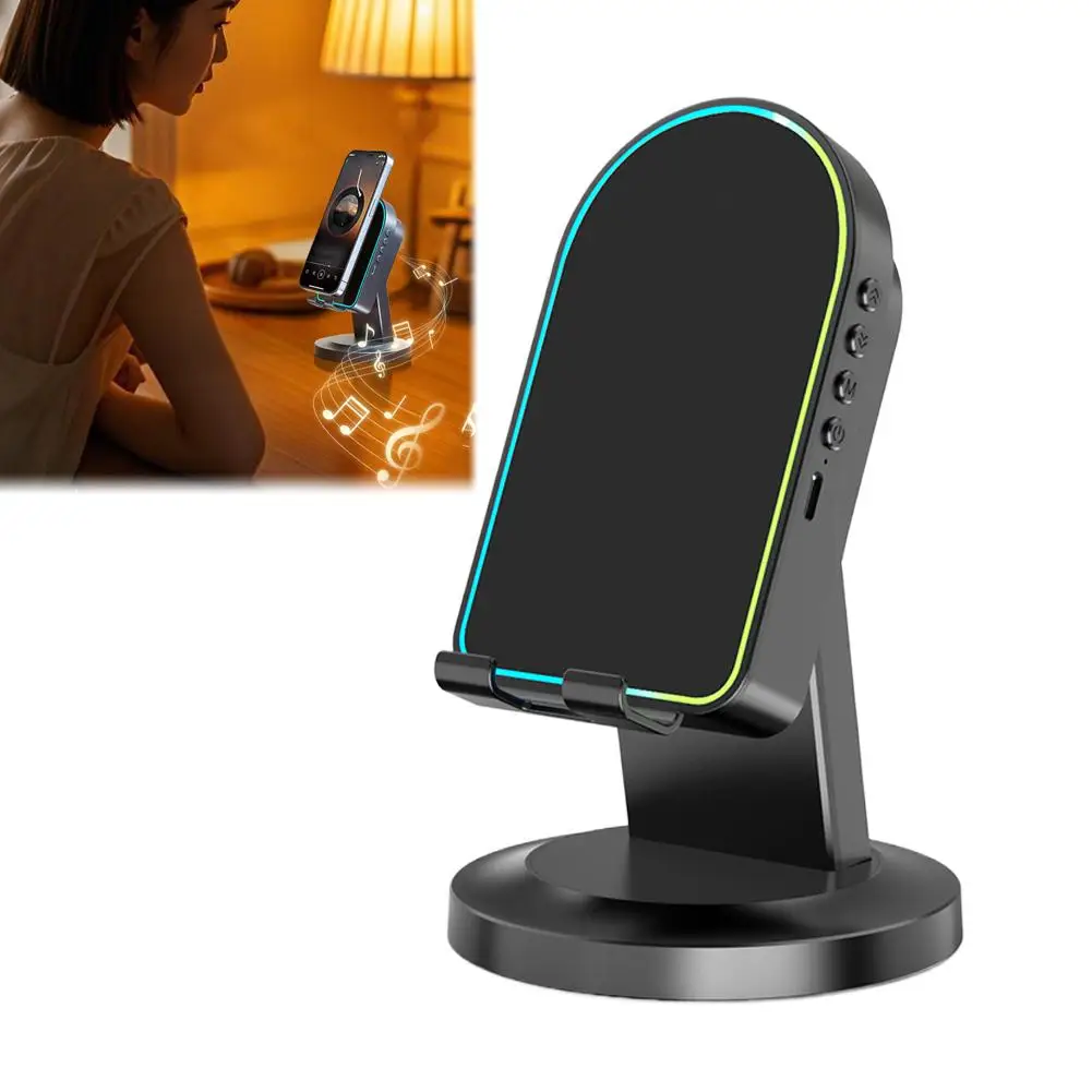 Intelligenter tragbarer Handyhalter, multifunktionaler Desktop-Drei-in-Eins-RGB-Wireless-Bluetooth-Sensor, Lautsprecher, Telefonständer
