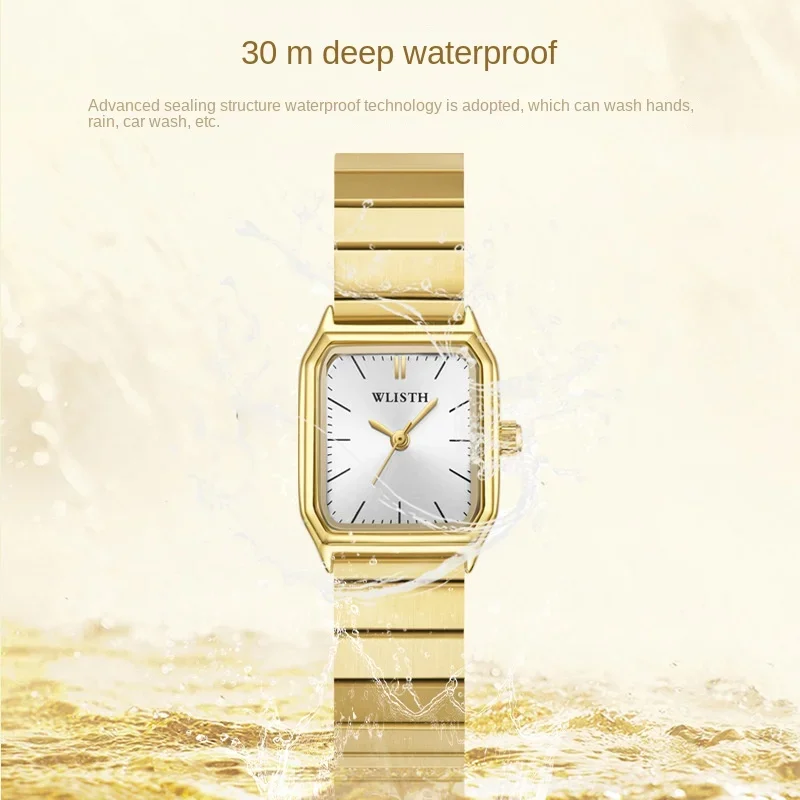 Women Luxury Business Stainless Steel Watch Square Unique Dial Ladies Quartz Wristwatch Gold Bracelet Watches Clock Reloj Mujer