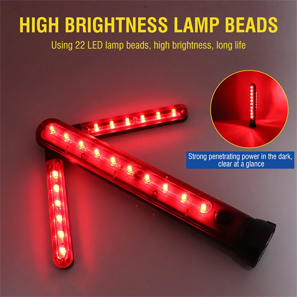 LED Emergency Roadside Flares Light Foldable Safety Arrow Bar Light Magnetic Stand Warning Signal SOS Lamps USB Flashlight