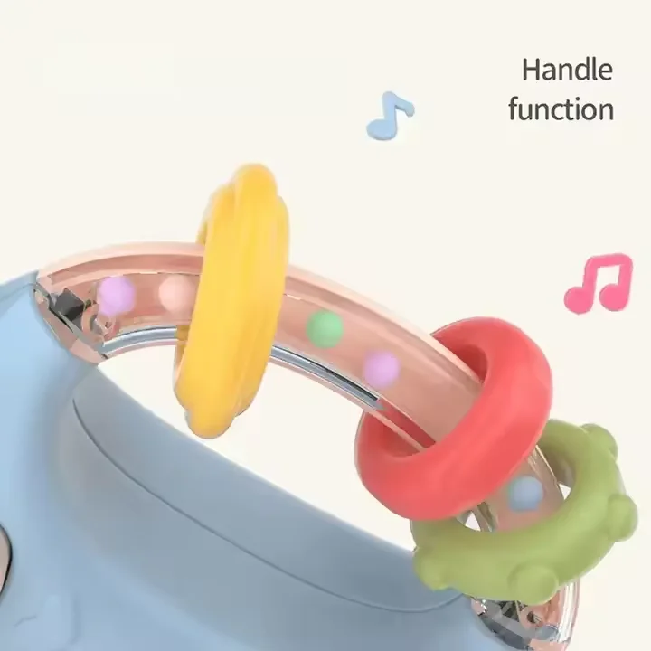 BiSantos musical pour bébé, sucette LED, hochets doux pour nouveau-né, hochets mobiles, jouets vocaux apaisants, 0-12 mois