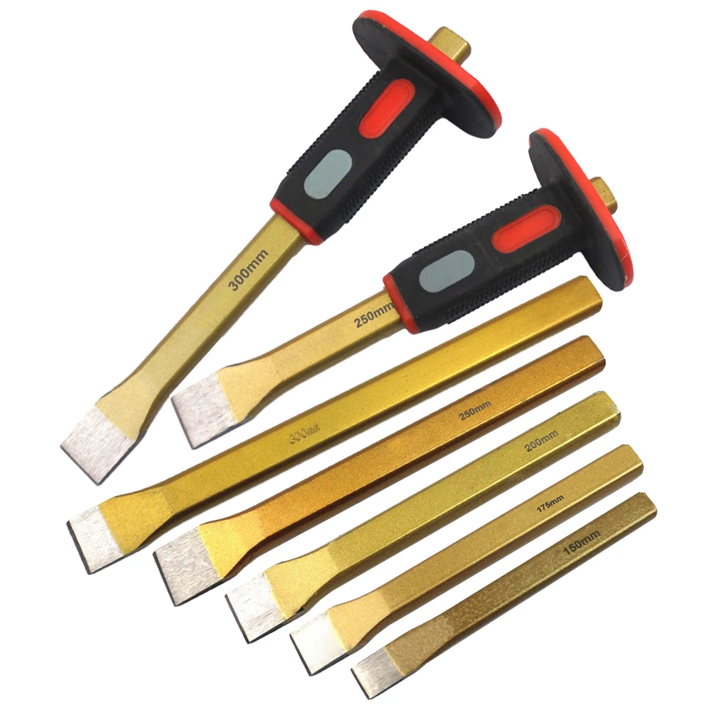 1pc Flat Chisel Masonry Chisel Cement Fitter Chisel Chrome Alloy Steel Wood Carving Chisels For Stone Cement Concrete Carving