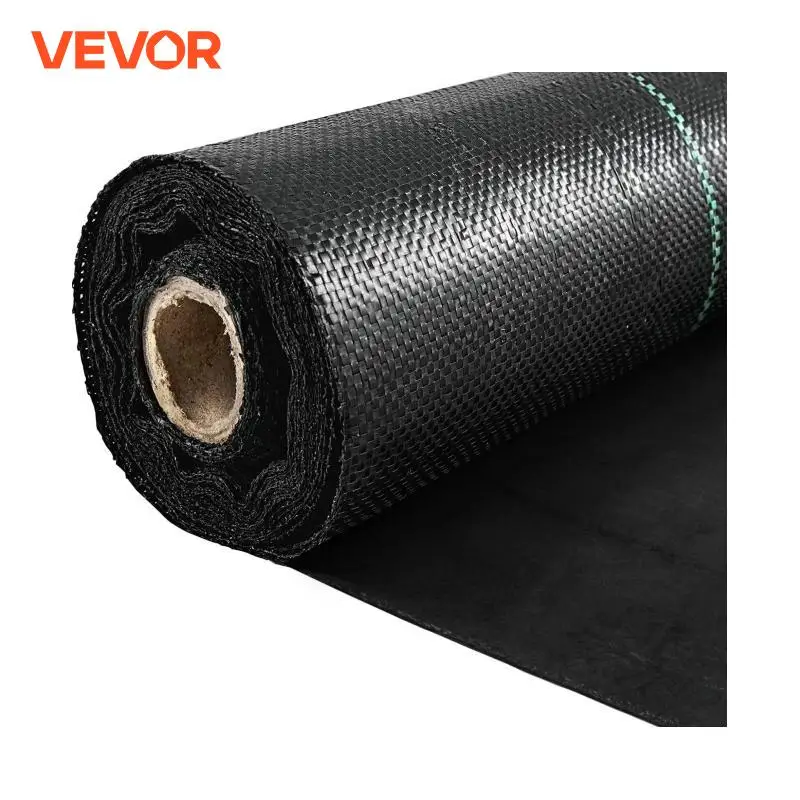 VEVOR Woven Ground Cover Weed Barrier 5.8/5oz Landscape Fabric 4'x100'/5'x250'/3'x300'/4'x300' Garden Mat Weed Control Fabric