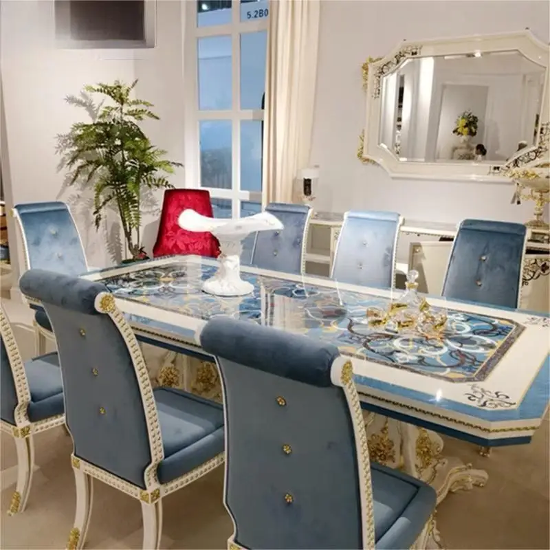 Luxury high-end dining table and home long table and chair combination