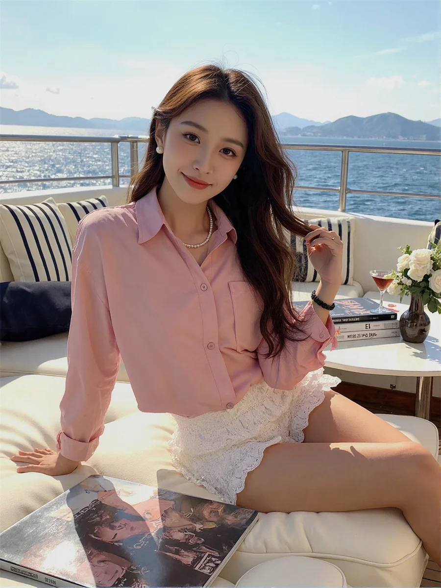 قمصان نسائية عتيقة بأكمام طويلة، قمصان دانتيل، لوحة زخرفة، زر أمامي، أنيق، أنيق، أنيق، نمط أنثى، مكتب عمل للسيدات