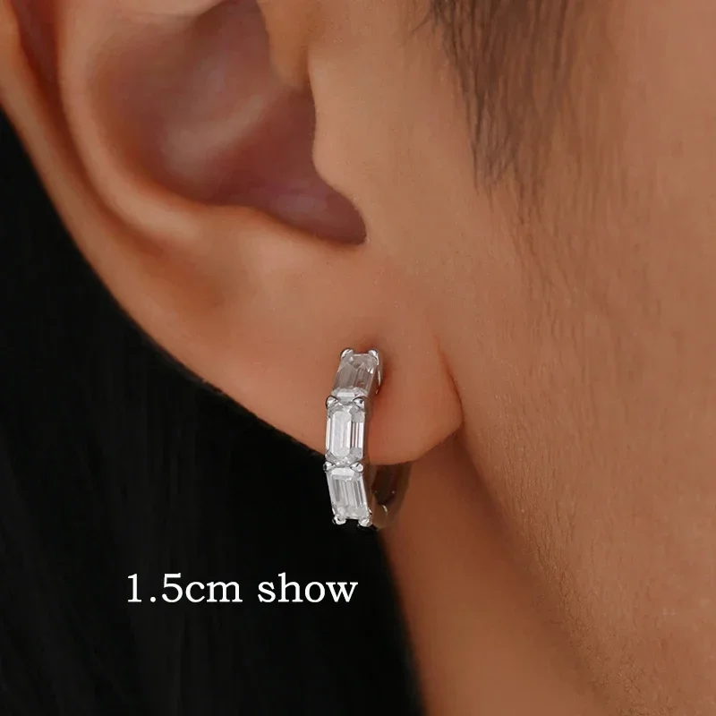 FCGJHW 3*5mm Pass Diamond Test Moissanite Earrings D Vvs1 Emerald Cut Dainty Ear Jewelry for Women S925 Sterling Silver 2026