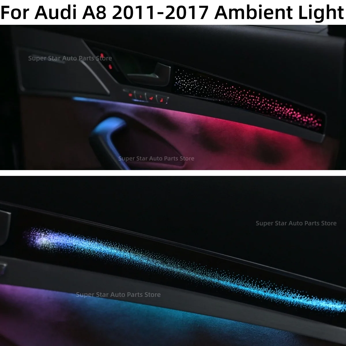 Galaxy Edition trim strip For Audi A8 2011-2017 LED Ambient Light Car interior lighting Upgrade car accessories Starry sky style
