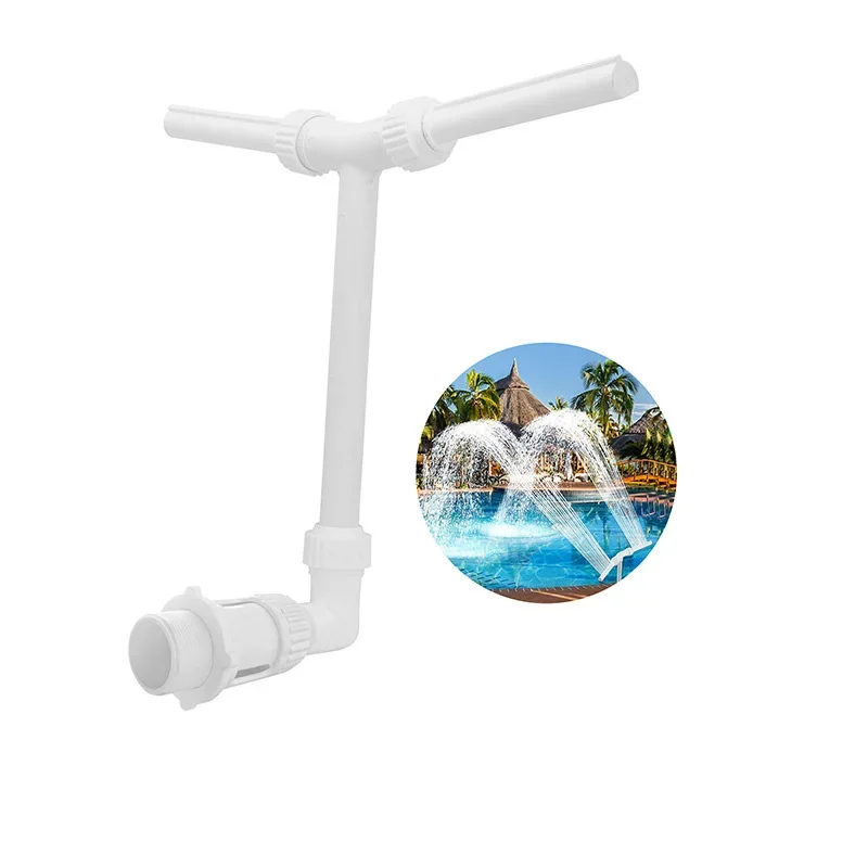 Fountain Bracket Adjustable Swimming Pool Bracket Splash Double Head Pool Fountain Head Bracket Plastic Pipe Adaptor Pool Supply