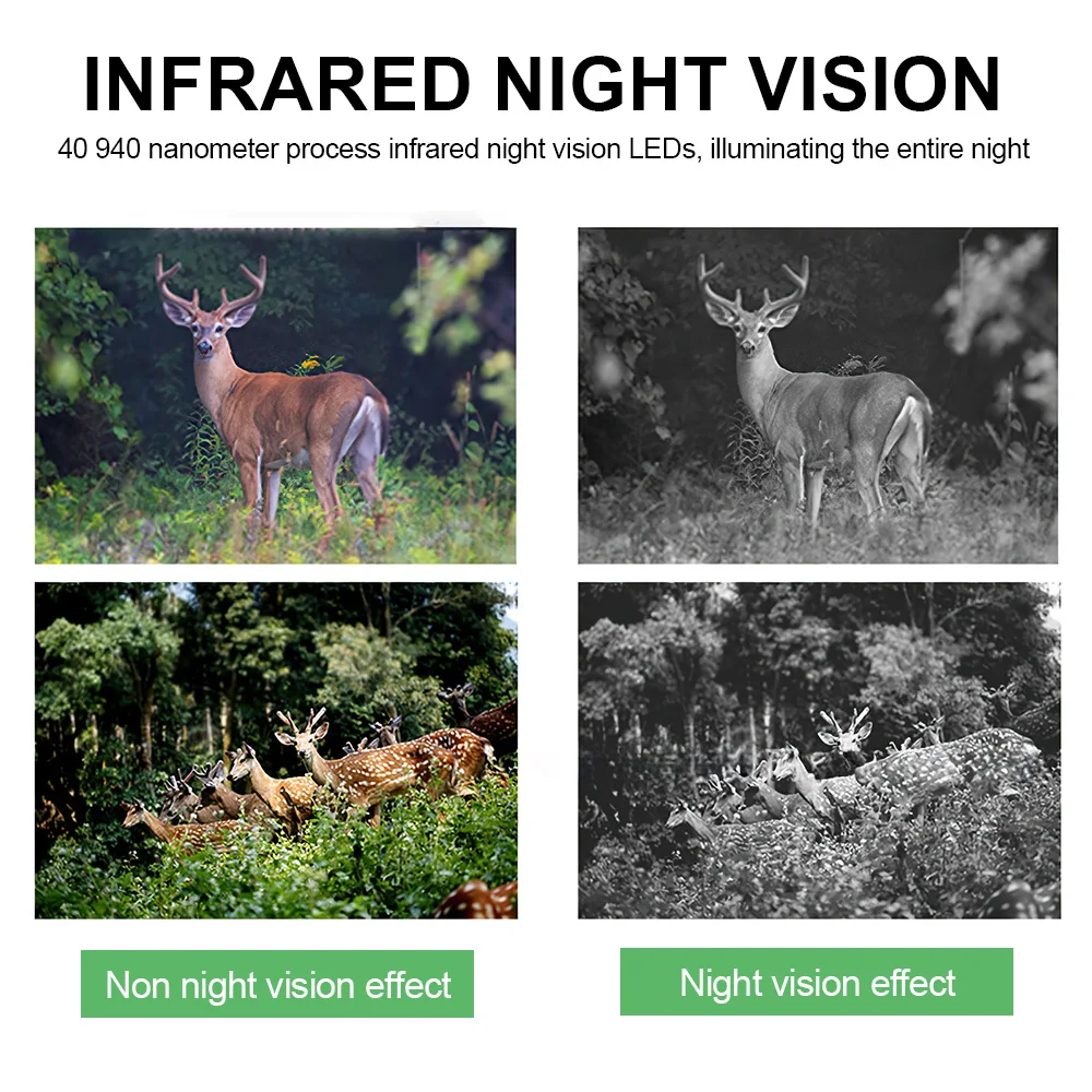 32GB الحياة البرية كاميرا تعقب 1080P الأشعة تحت الحمراء للرؤية الليلية الصيد كام الحركة المنشط تتبع صور فخ كام المراقبة البرية