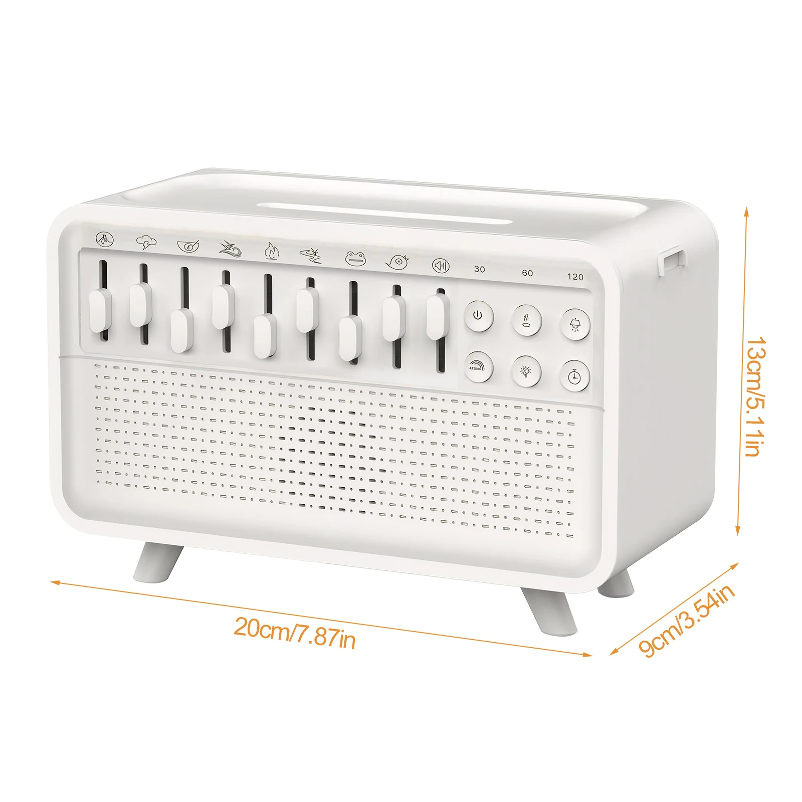 4 في 1 HIFI سمّاعات بلوتوث LED الأبيض الضوضاء المتكلم الأبيض الضوضاء النوم المعونة ليلة ضوء المرطب آلة مع 8 أصوات طبيعة